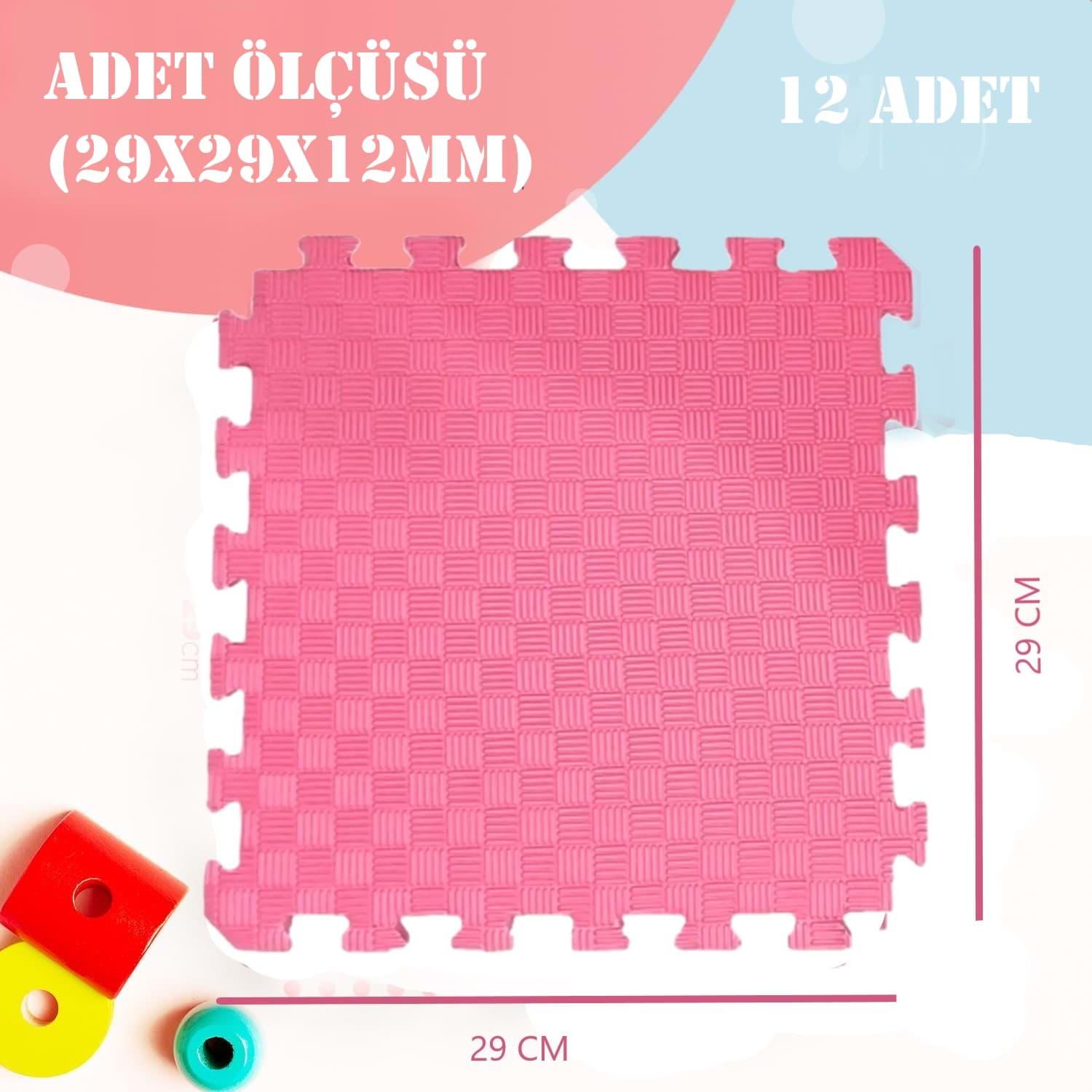 İnfant Hooby Premium Puzzle Köpük Bebek Oyun Matı Seti 90x120  (PİNK) resmi