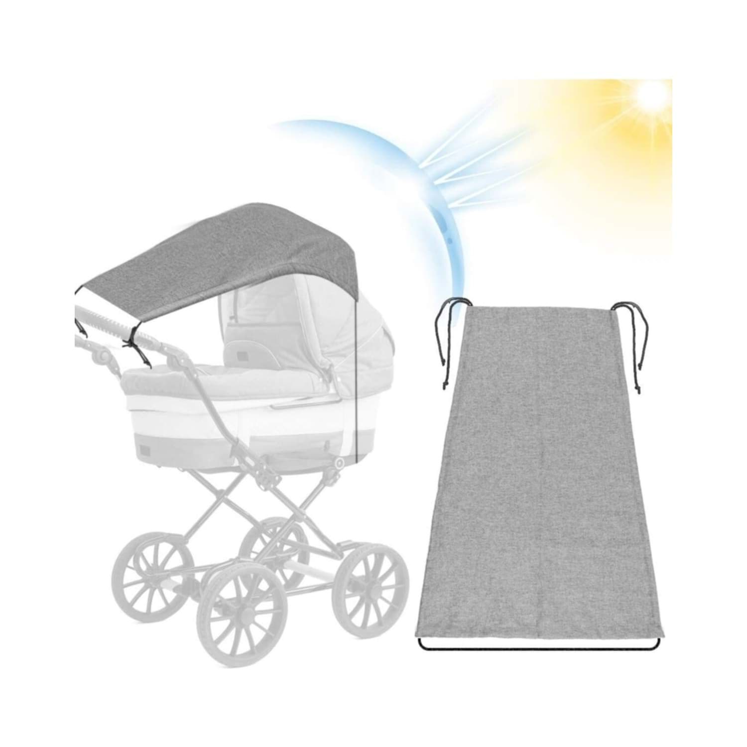 İnfant Hobby Carlo Shining Bebek Arabası Güneş ve Yağmur Tentesi resmi